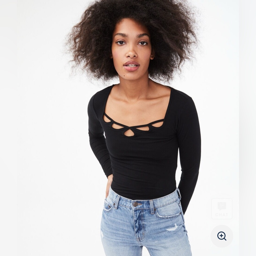 Aeropostale Long Sleeve Seriously Soft Cutout Bodycon Top XL Aero